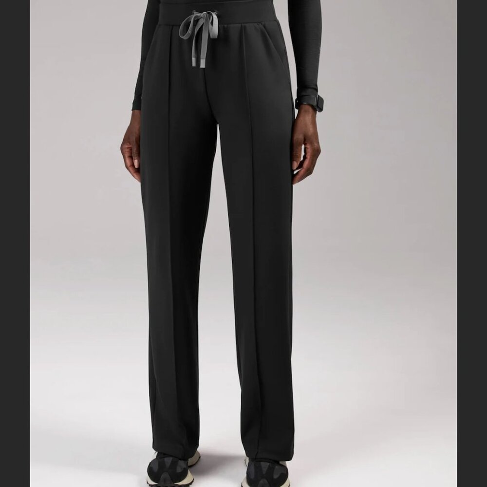 NWOT FIGS PIEDRA HIGH WAISTED STRAIGHT LEG FORMX SCRUB PANTS--XSMALL--BLACK - Picture 2 of 10